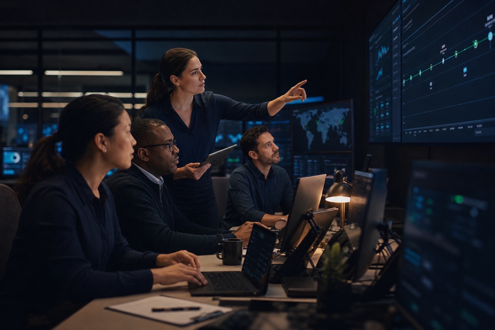 Security operations analysts coordinating an incident response